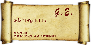 Gálfy Ella névjegykártya